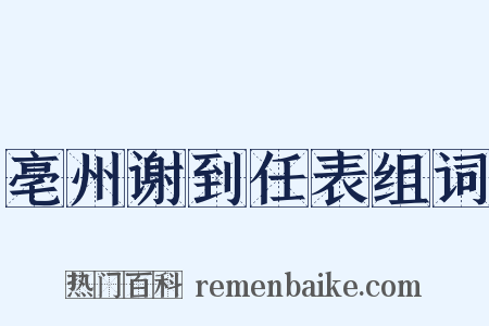 亳州谢到任表组词是什么意思的图片